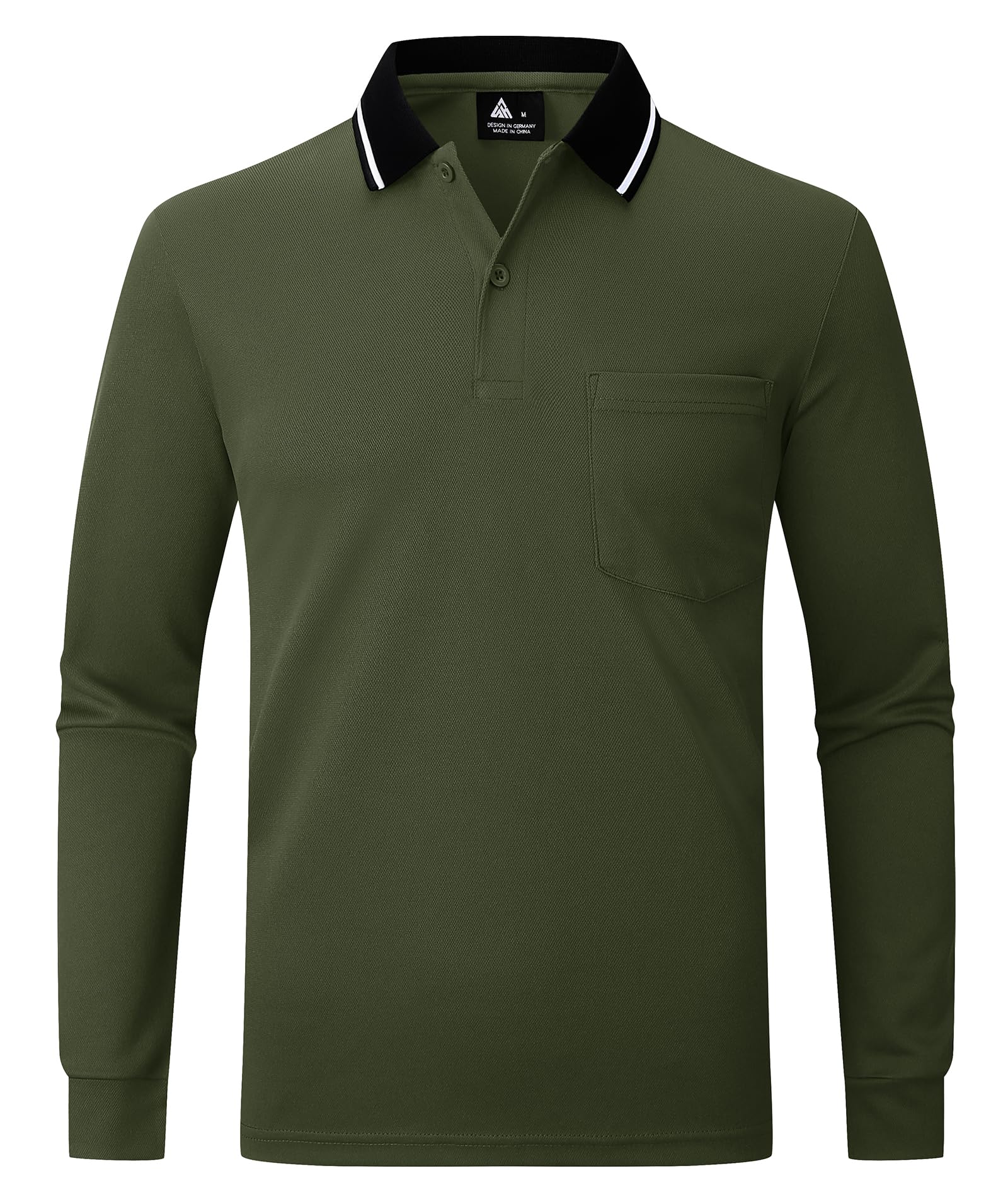 SwissWell 3er Pack Poloshirt Herren Langarm mit Brusttasche Golf Polo T-Shirt Atmungsaktives Leichtes Polohemd für Business Casual