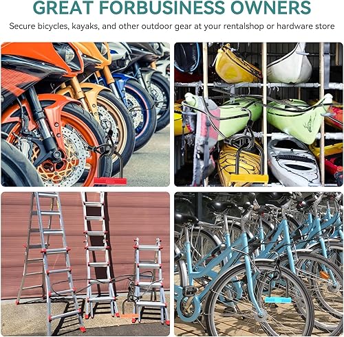 Miniatura 5 de Cable de seguridad resistente, cable de seguridad comercial con bucles, cable de bloqueo para remolques, equipos de patio al aire libre, cerraduras