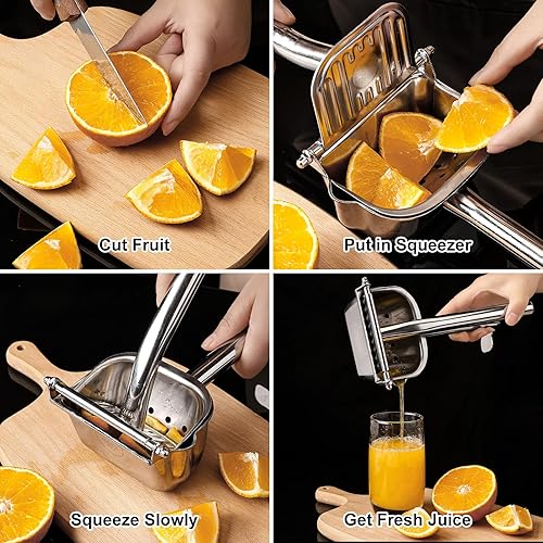 Miniatura 4 de Exprimidor grande del limón, 304 exprimidor de cítricos del acero inoxidable, Juicer manual resistente para los cítricos, naranja, limón y otras