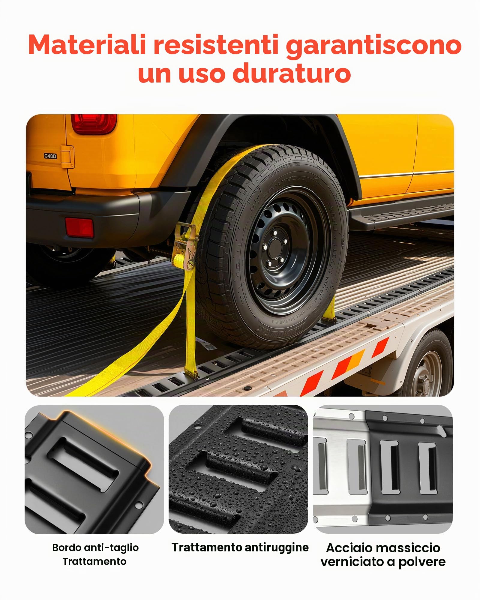 VEVOR Binari di Ancoraggio E-Track Confezione da 4 Binari E-Track da 2346 mm per Fissare Carichi Pesanti e Carichi Fino a 909 kg, Sistema di Ancoraggio per Rimorchi Adatto per Garage, Furgoni