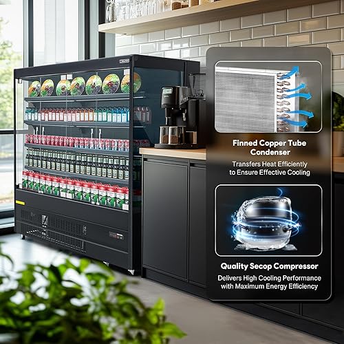 Vista 12 de Wilprep Refrigerador comercial, 22.4 pies cúbicos Refrigerador vertical con pantalla de bebidas con iluminación LED, enfriador comercial de puerta