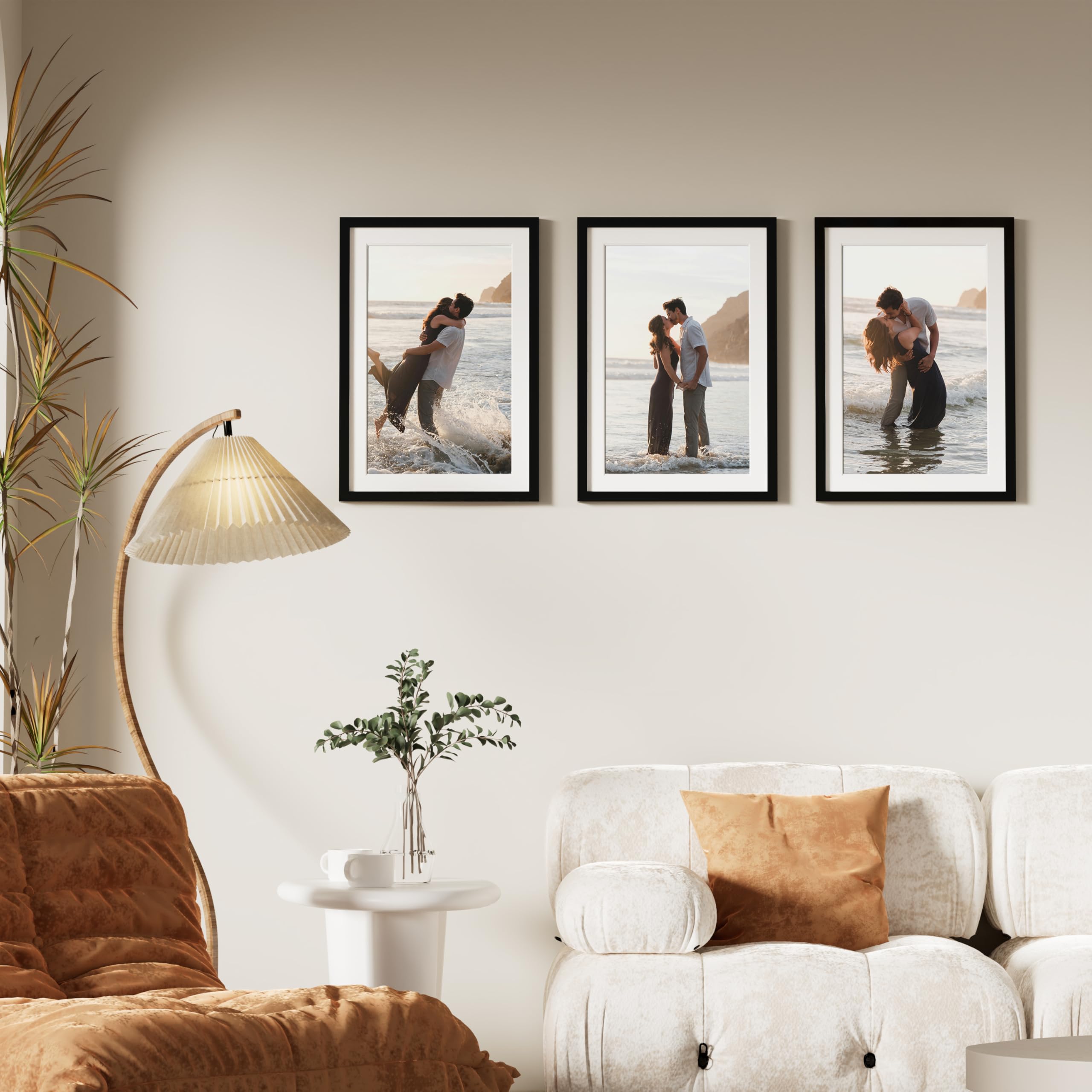 (2) Vittanly 13x19 Picture Frame for Wall, Plexiglass, Displays Poster 11x17 with Mat or 13x19 without Mat, PVC Frame Material, Horizontal or Vertical Hanging, 1 Pack, Black