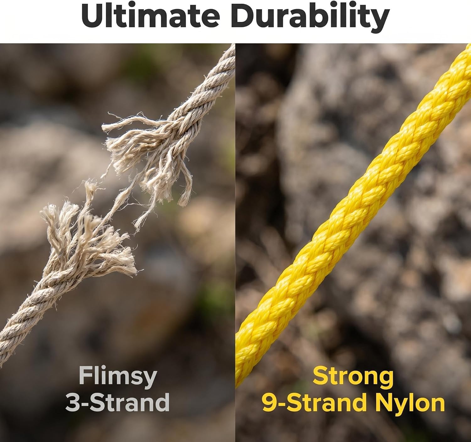 Sports Standard String Winder Kit， Include 500 ft 9-Strands Strong Nylon String Line and 30cm Ground Anchor, Large Capacity Portable Field String Line Winder