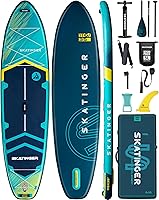 Skatinger 11'6" x 35" Inflatable SUP Paddle Board - Ultra Stable 450lb Capacity for Families, Beginners, Yoga & Fishing w/ Backpack, US Fin