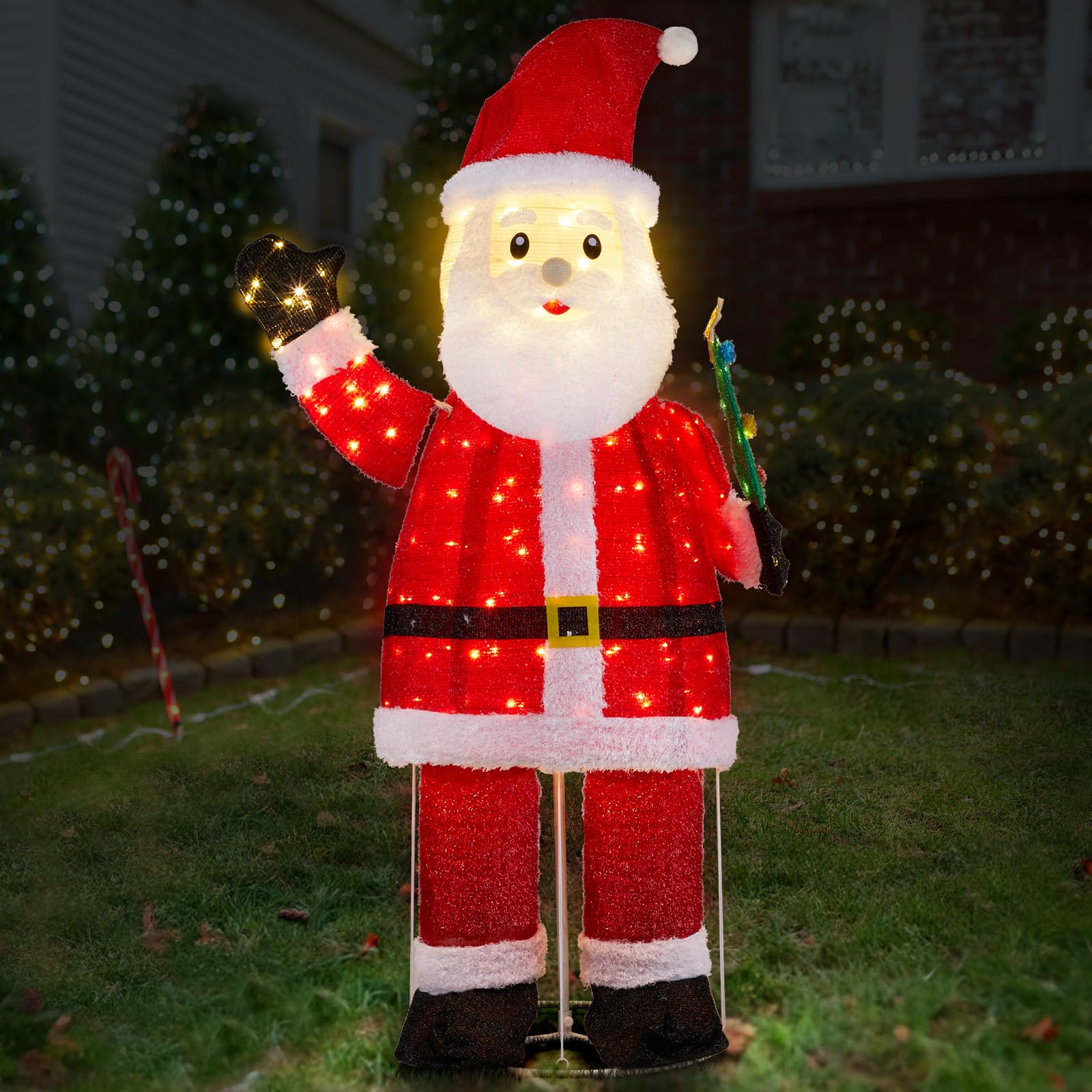 Outopee 6FT Christmas Lighted Santa Claus Decoration with 180 LED Lights — image 1