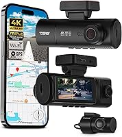 DS18 Eagle-F3 4K Triple Dash Cam: Front Cabin Rear Cameras, WiFi GPS, Night Vision, 24/7 Parking Mode, 64GB Card
