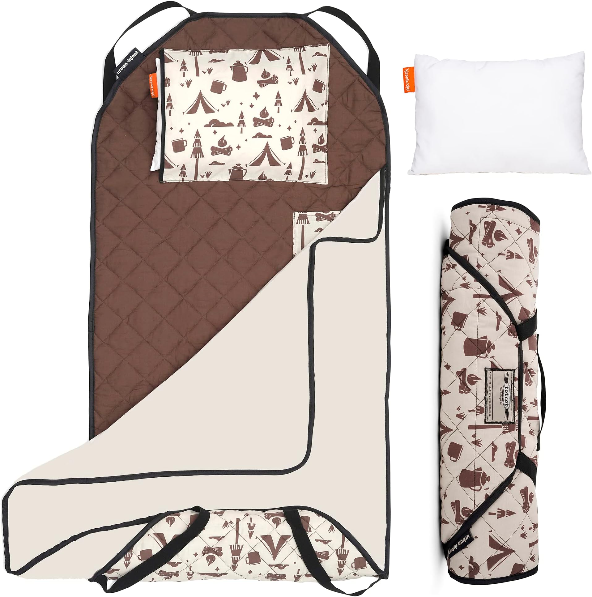 Tot Cot Kids Nap Mat - Toddler Preschool Daycare Bedding Cover with Blanket and Pillow - Ages 2 to 4 yrs