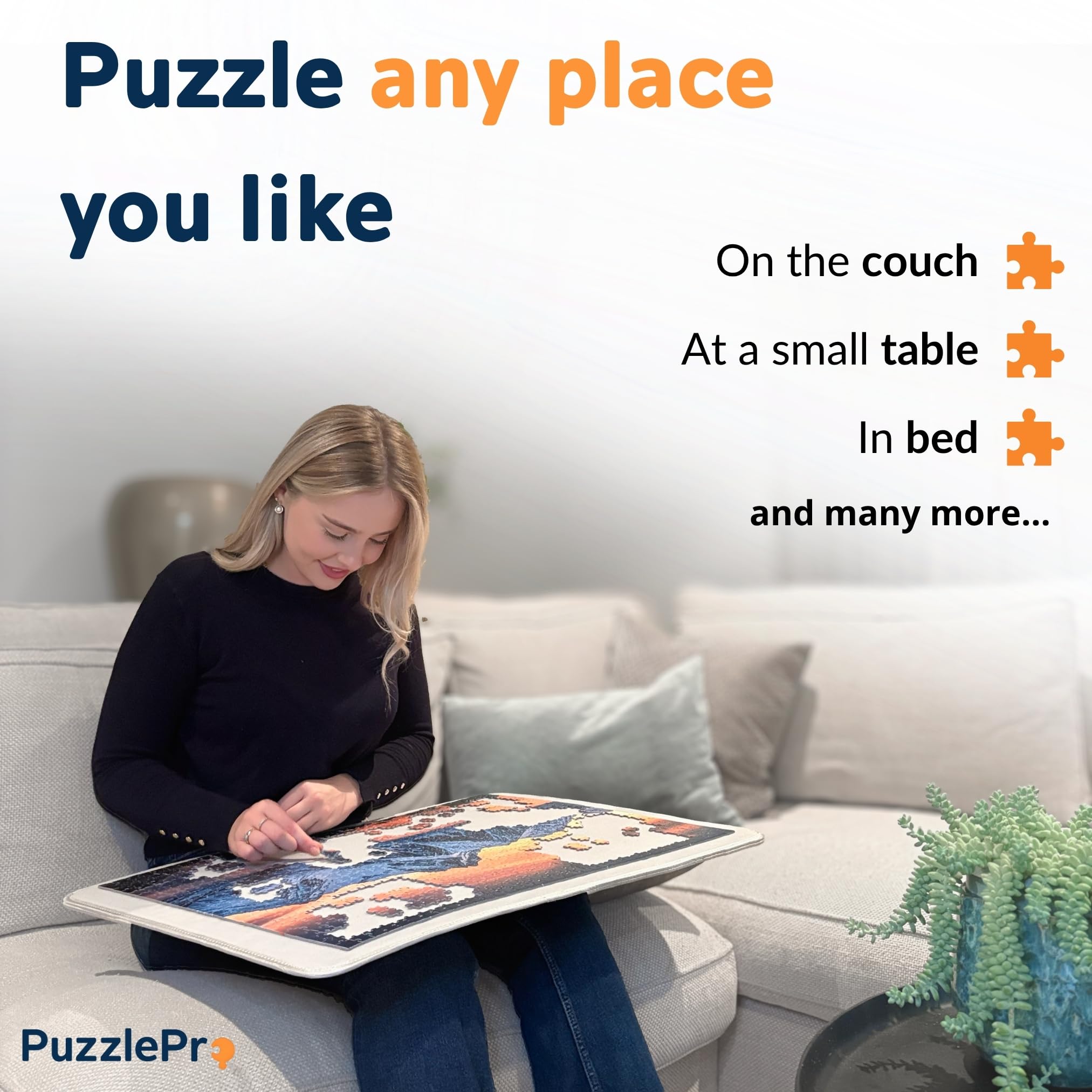 Mallette puzzle - Rangement, transport et puzzles où vous le souhaitez - 3 tapis puzzle - Convient pour 1500 pièces - Léger - Planche à puzzle - Table de puzzle - Dossier de puzzle