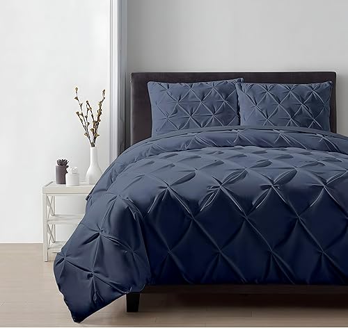 Miniatura 98 de Juego de funda de edredón tamaño King 100% algodón egipcio transpirable Funda de edredón con cierre de cremallera y lazos en las esquinas 600