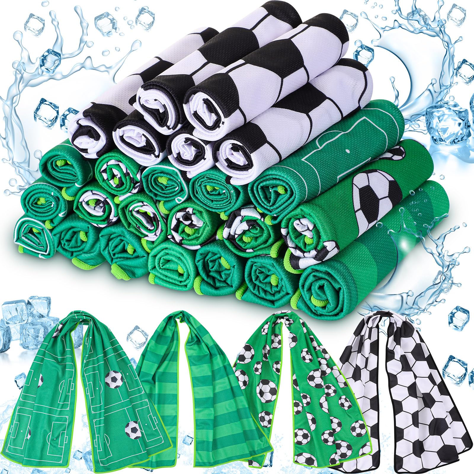 24 Pack Cooling Towel 40 x 12 Inch Soccer Ice Towel Breathable Chilly Towel Football Microfiber Towel Sports Towel Sweat Rag for Kids Teens Players Athletes Gifts Yoga Gym Camping Running-image-32