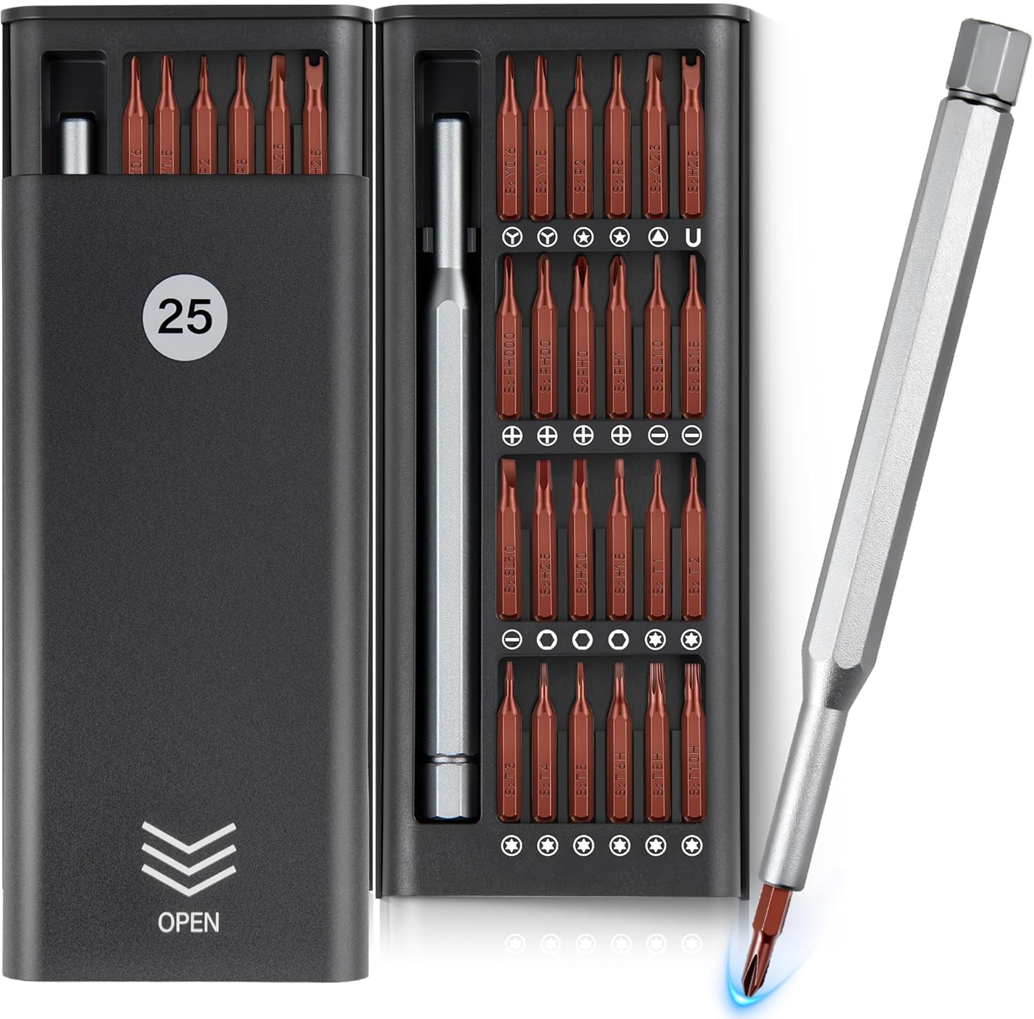 25-in-1 Precision Screwdriver Set, Professional Magnetic Repair Tool Kit with Torx & Pentalobe for iPhone, MacBook, PS5, Glasses, Watch, Electronics - Premium Bearing Steel Construction