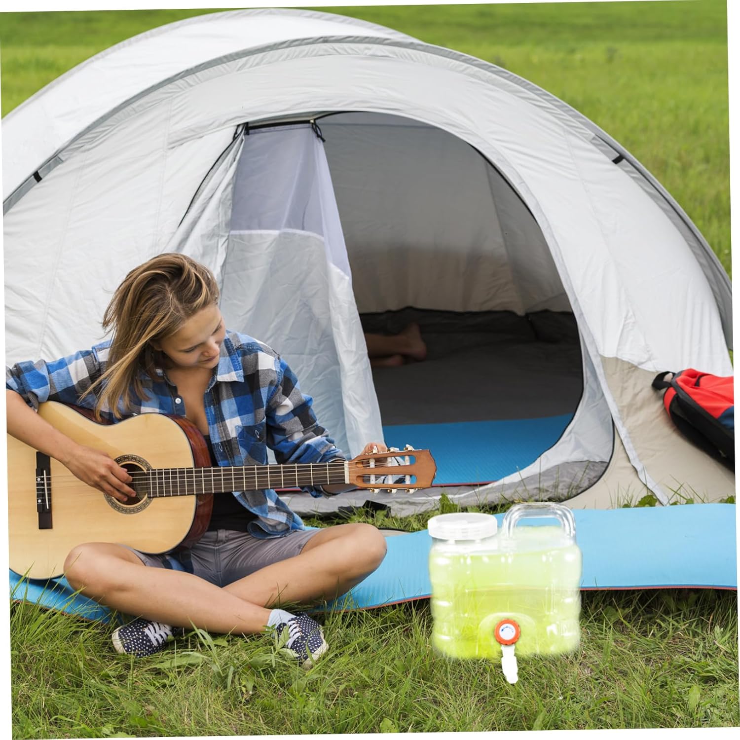 1set Outdoor Water Bucket Tap Portable Water Container for Camping Hiking and Picnics Versatile Jug for Travel and Emergency Use
