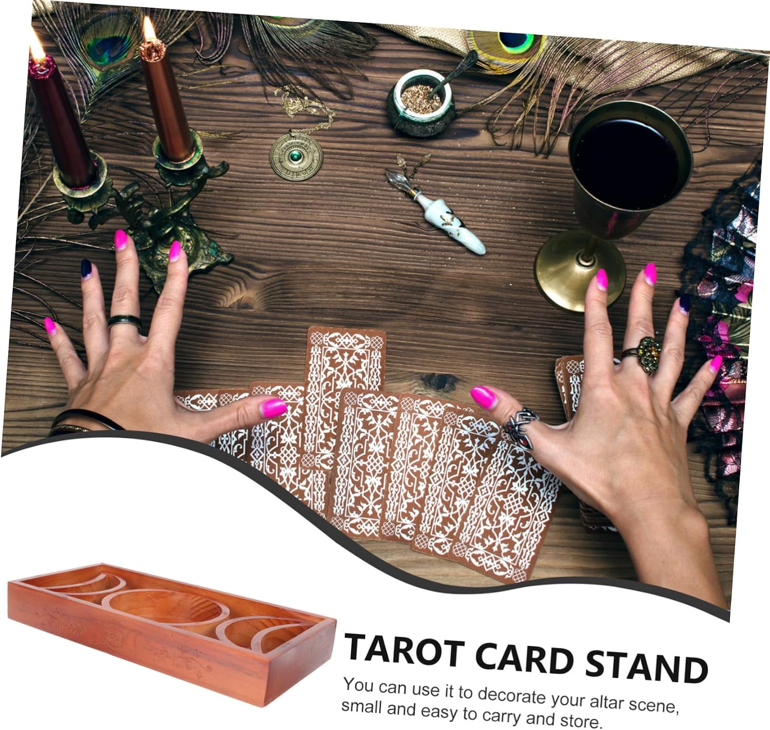 MAGICLULU Tarot Card Holder Stand Phase Display Tray for Crystal Organization and Divination Accessories for Daily Card Display and Reading Sessions