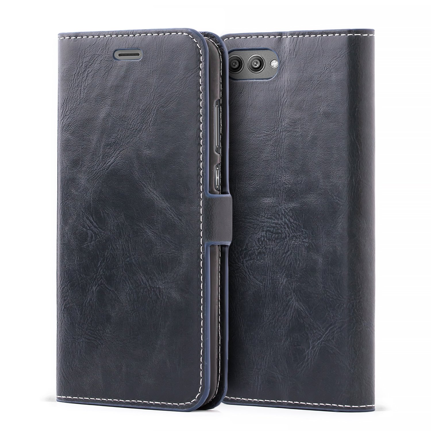 Custodia Per Honor View 10 - Cover A Libro In Pelle Con Slot Per Carte, Chiusura Magnetica, Colore Blu - Foto 4