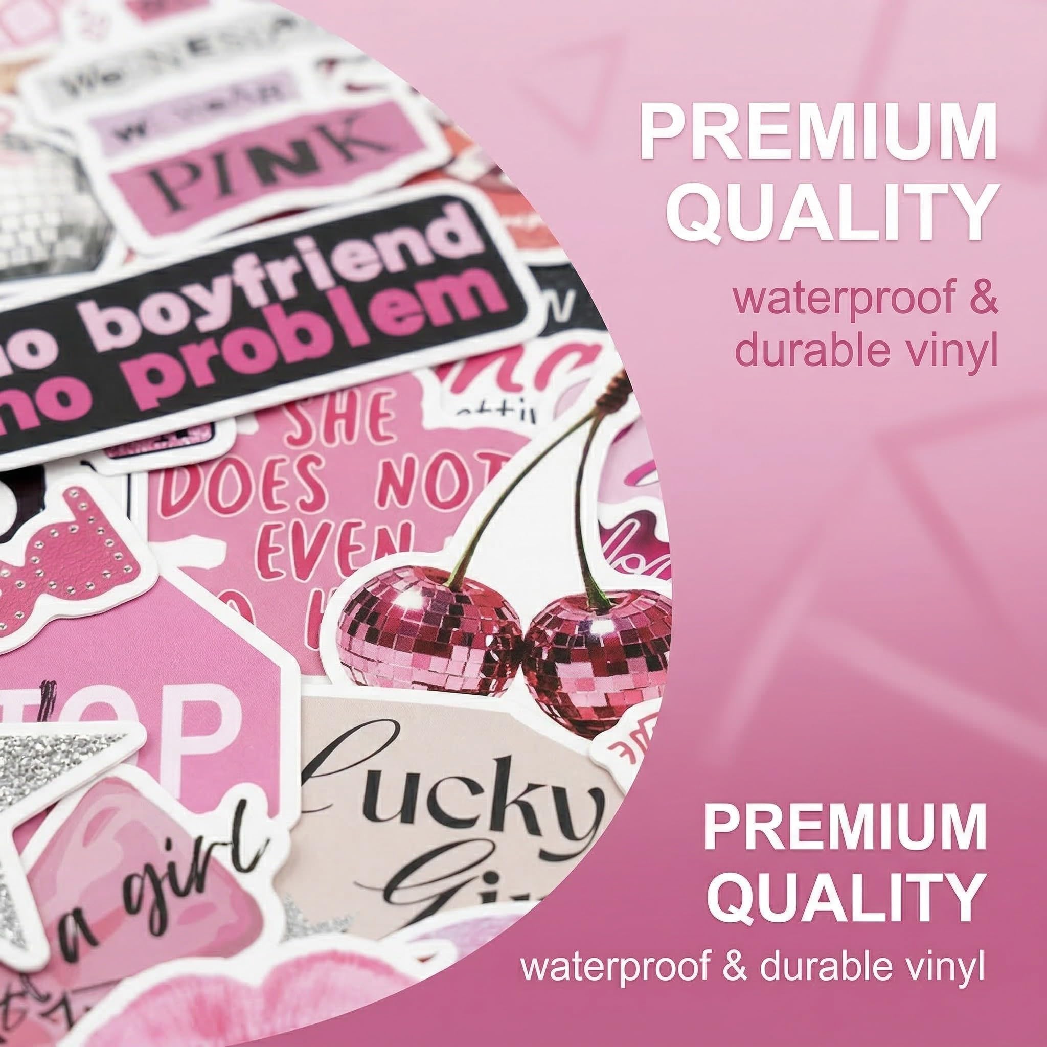 50 Pezzi Y2K adesivi stickers aesthetic eleganti adesivi per computer portatili bottiglie d'acqua moto e altro ancora design hip hop e graffiti per bambini e adulti（Rosa）