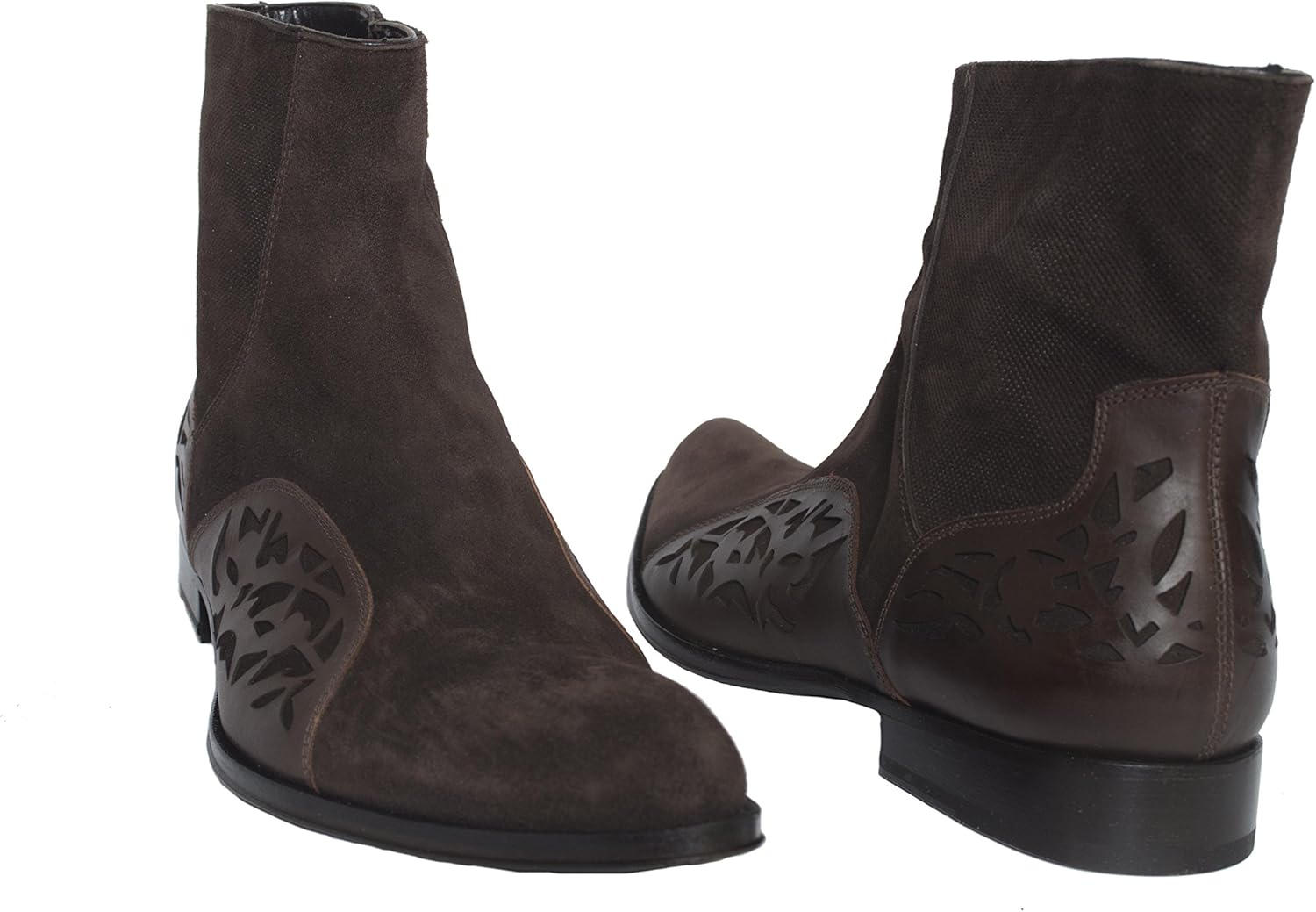 Jo Ghost 3550M Italian brown suede ankle boots with leather application