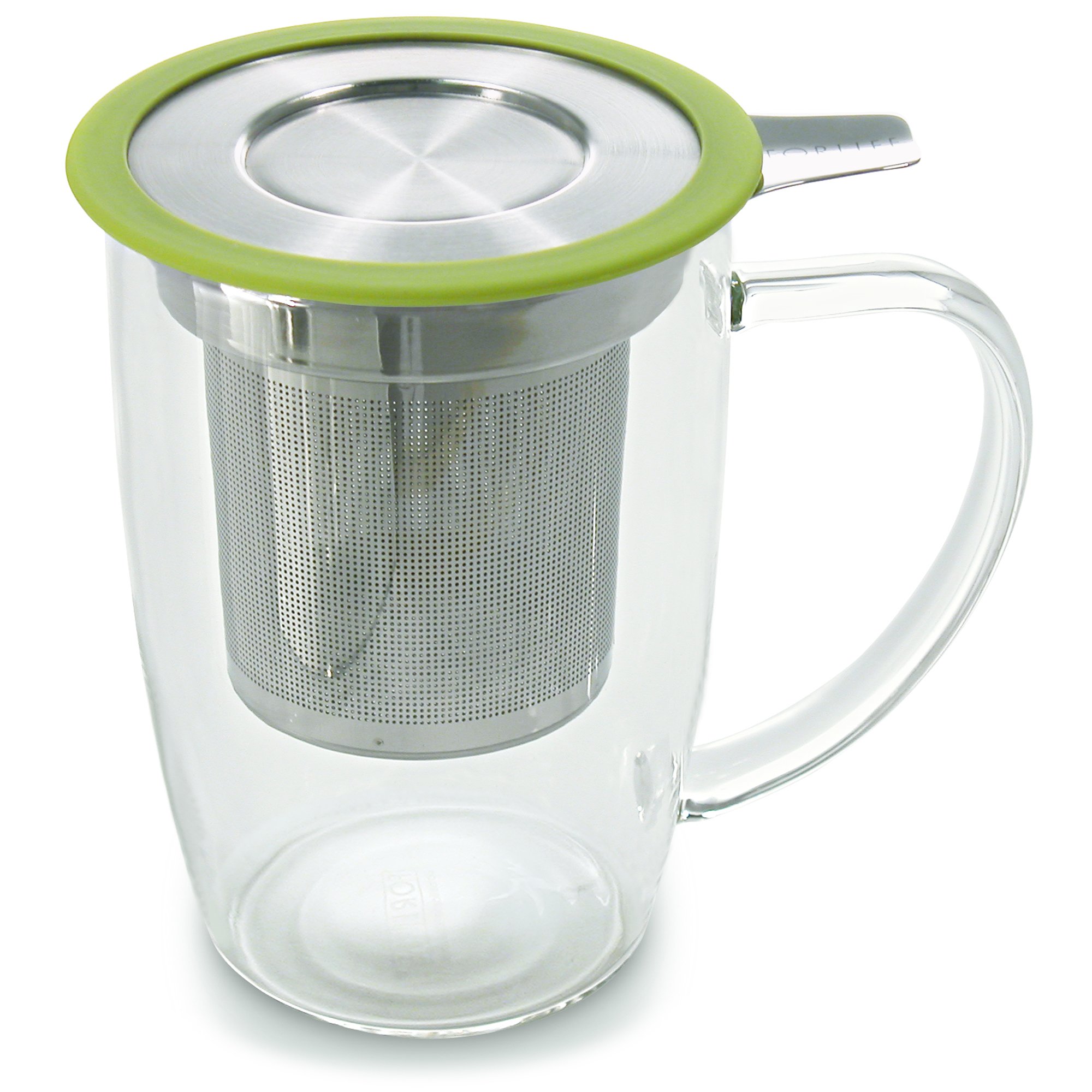 FORLIFE FTM-TUR - Tazza da tè Curve con infusore e coperchio, colore: Turchese