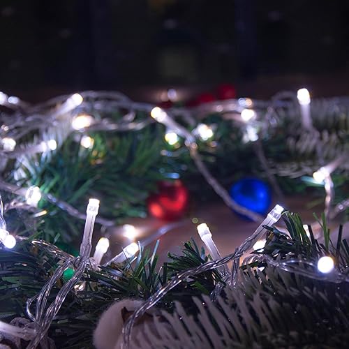 Miniatura 8 de GHJ - Cadena de luces LED con control remoto a pilas, resistente a la lluvia, luces de hadas cambiantes de color para árbol de Navidad, fiesta
