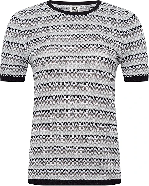 Anne Klein Women's Stitch Cap Sleeve Crew Neck