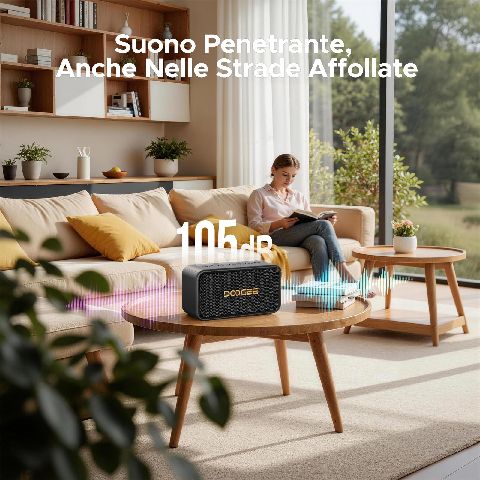 Field Rush Cassa Musica, Altoparlante Portatile Con Microfono, Suono Potente, Batteria A Lunga Autonomia, Resistente, Ideale Per Giardino, Campeggio E Uso Domestico - Nero