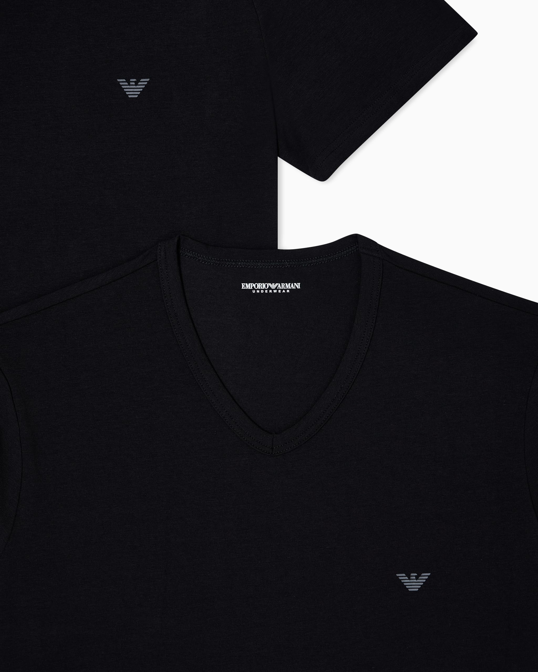Emporio Armani Core Logoband 2-Pack T-Shirt Paquete de 2 Camisetas con Cuello en V Hombre (Pack de 2)