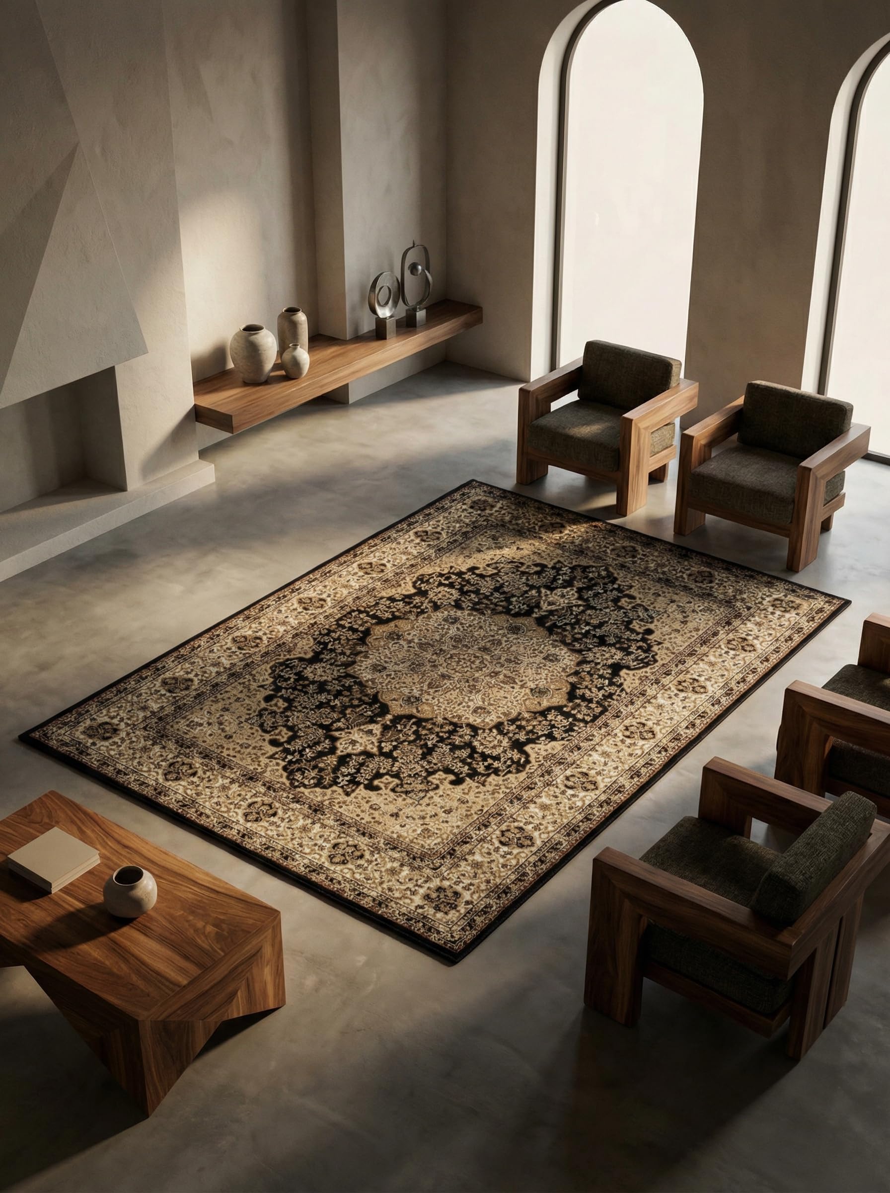 Tapis à poils courts lavable Selva 300x400 cm avec dossier antidérapant et tissage plat