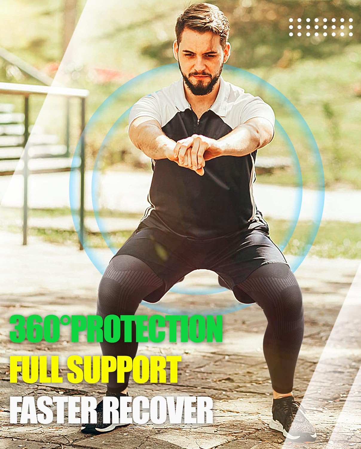 KEKING® Full Leg Compression Sleeves, Unisex, Thigh High Compression Stocking 20-30mmHg Graduated Support for Thigh Calf Knee, Running, Basketball, Reduce Varicose Veins and Swelling, 1 Pair, Black XL - Image 4