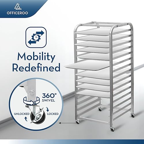 Miniatura 7 de Bandeja para panecillos de panadería, solo media hoja, carrito de bandejas de alimentos, resistencia al calor de 550 F, para hornear comerciales y