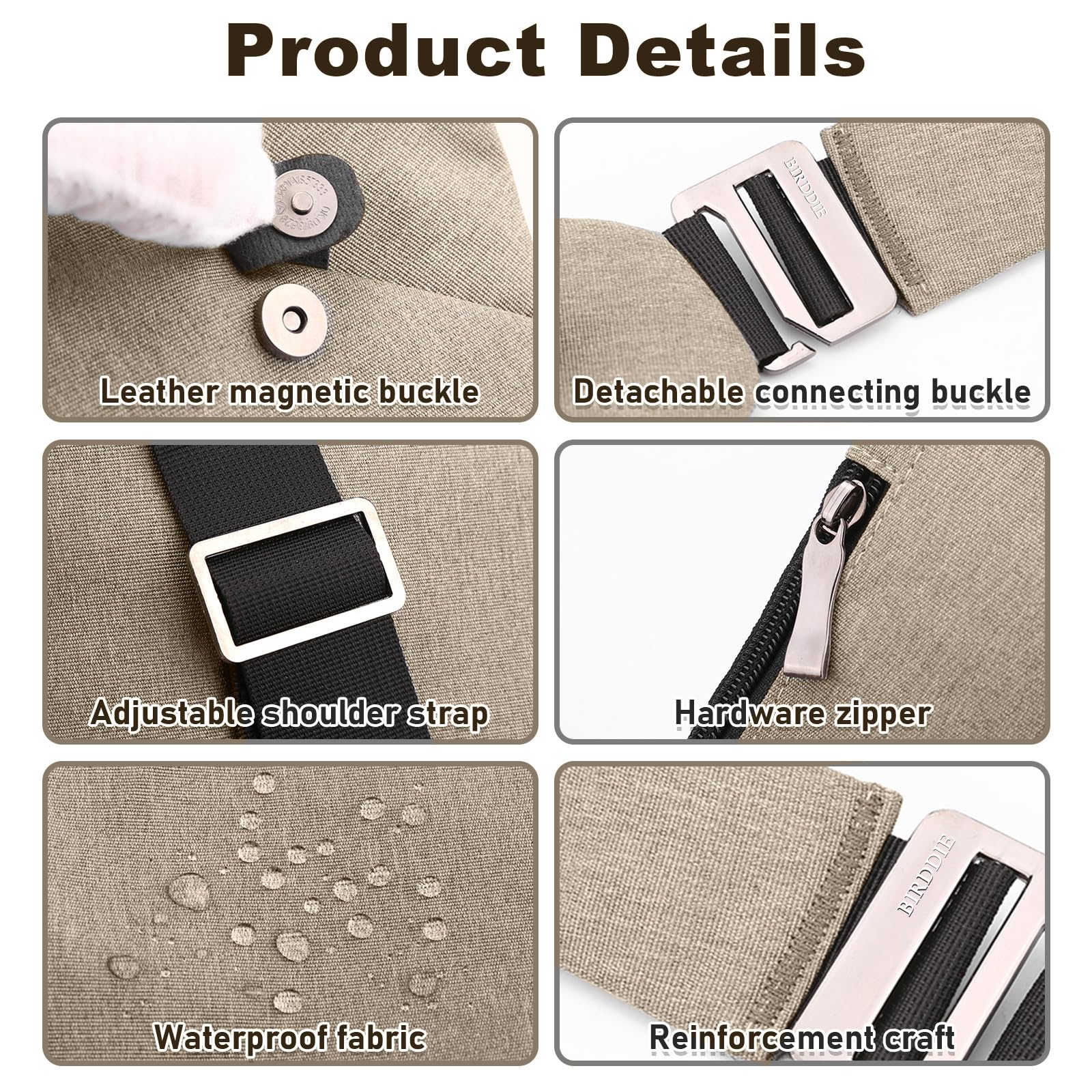 Borsa da viaggio antifurto, monospalla di grande capacità, borsa a tracolla al petto, alla moda, leggera, per viaggi e sport