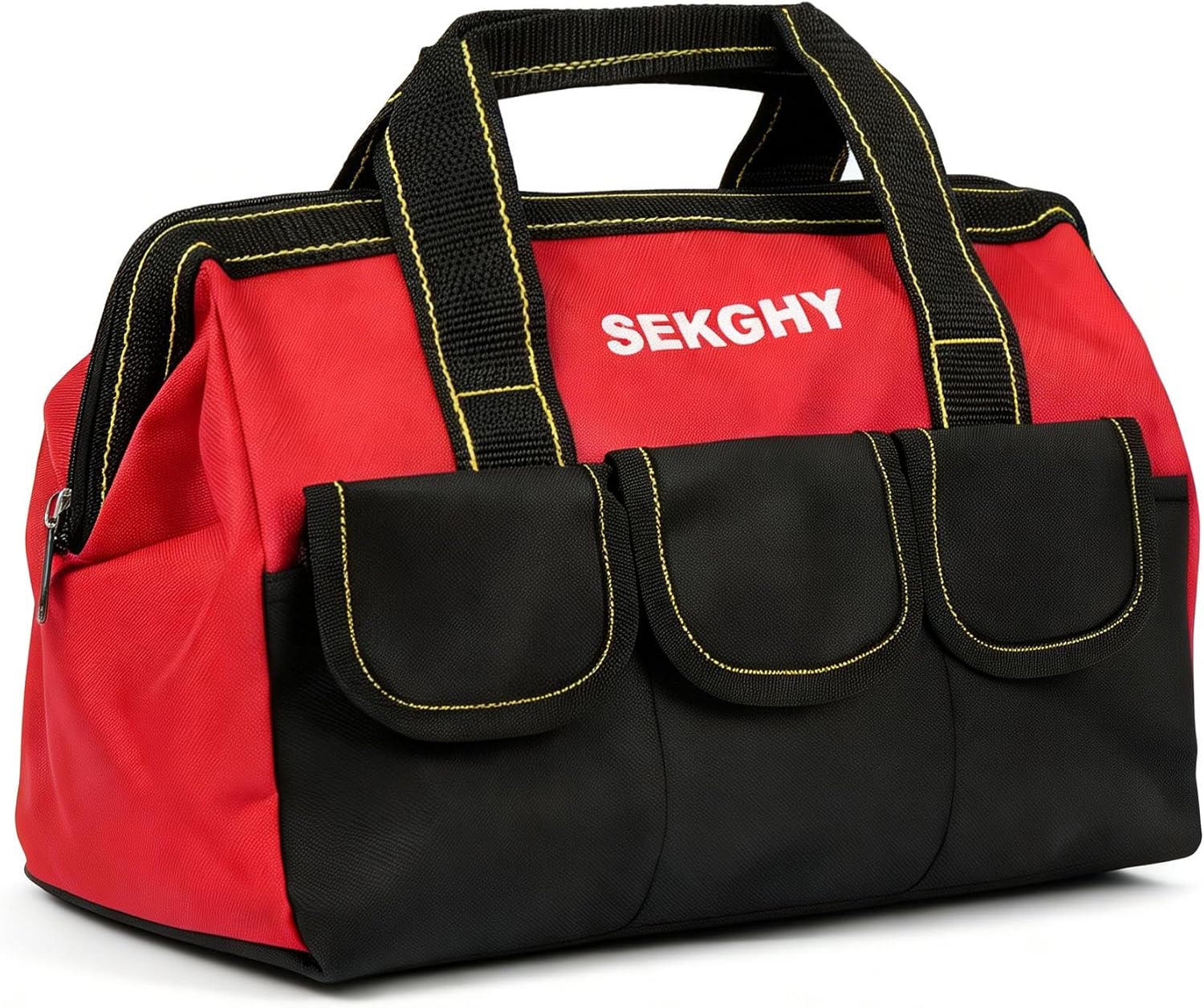 Power Drill Drivers 13-inch Tool Bag, Waterproof Hard Bottom, Heavy Duty Wide Mouth Carrying Bag for Various Instruments, Electricians, Carpenters, and Technicians