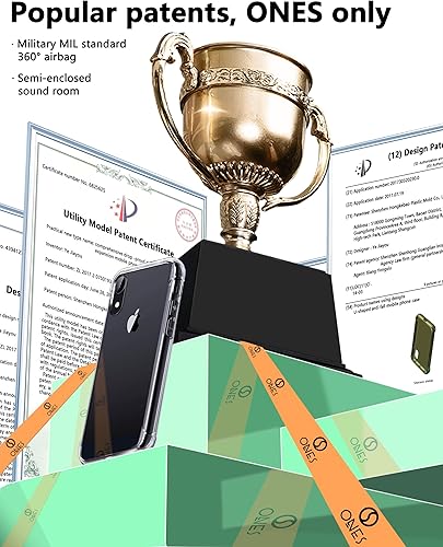 Miniatura 2 de ONES Funda transparente para iPhone XR, funda delgada de silicona TPU suave, funda protectora militar contra caídas con bolsas de aire a prueba de