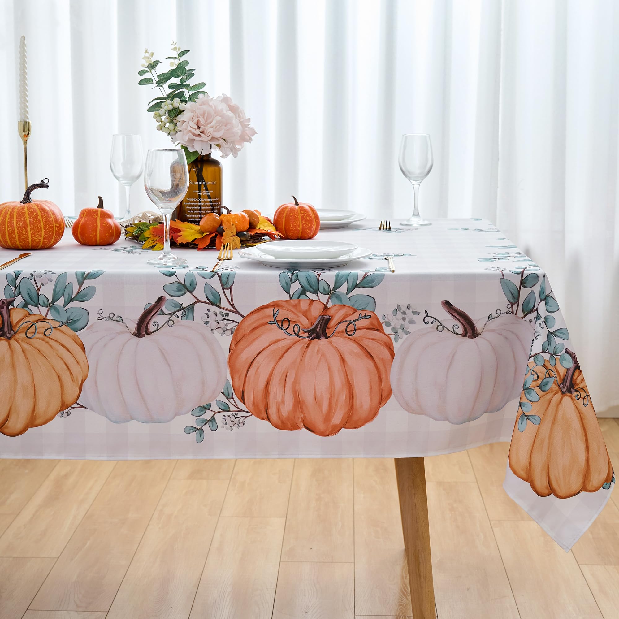 VEDACHIC Buffalo Plaid Pumpkin Tablecloth