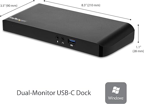 Miniatura 2 de StarTech.com Estación de acoplamiento para laptop USB-C de doble monitor con HDMI 4K, DisplayPort, 4 puertos USB 3.0 y PD de 60 W, base USB C para