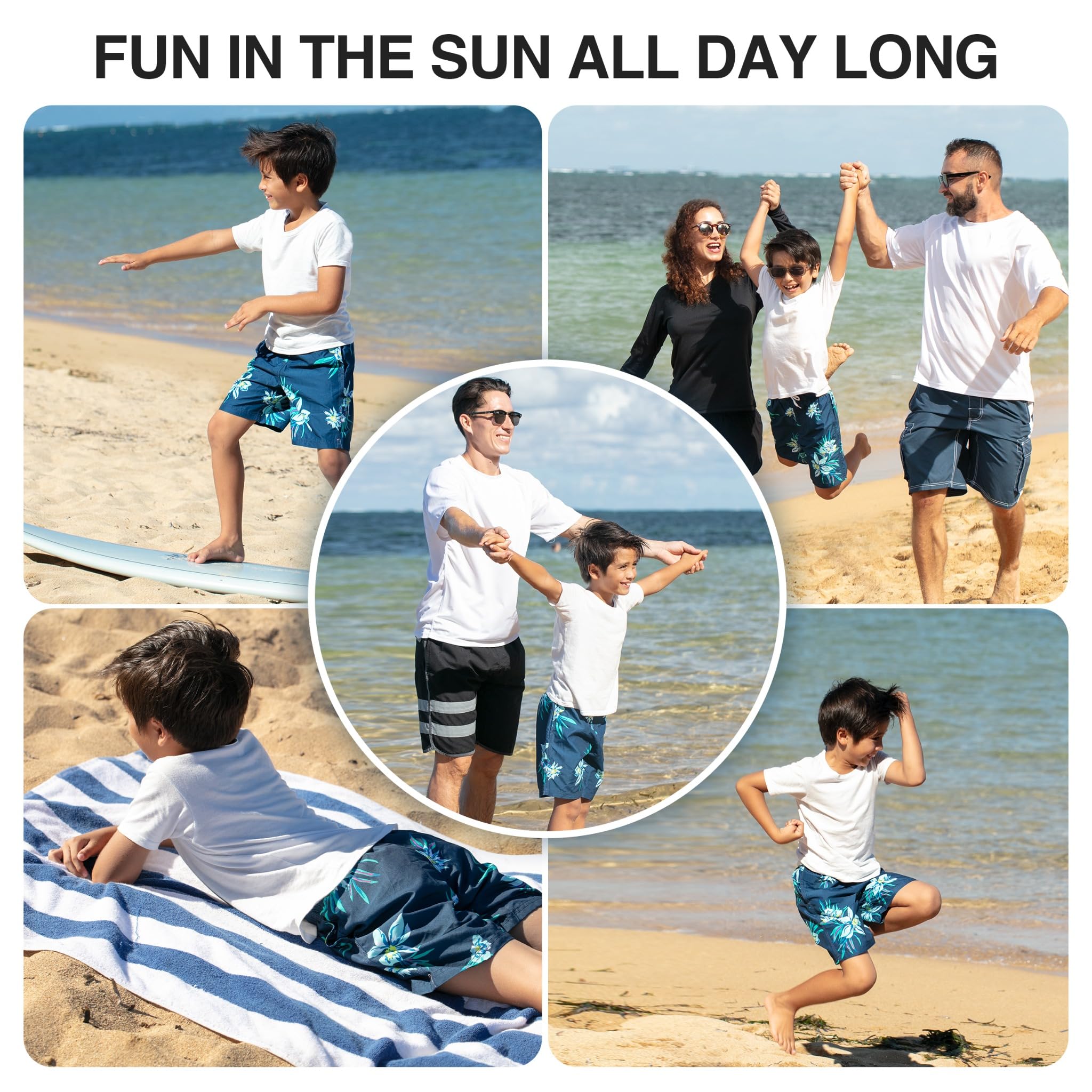 Kanu Surf Zipline Quick Dry UPF 50+ Beach Swim Trunk Badehose für Herren Kinder (1 Stück)