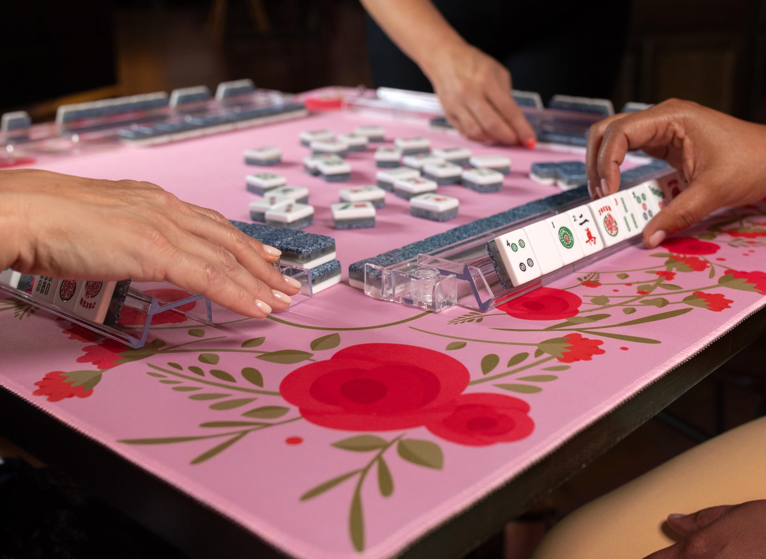 Hutch & Nook Tapete Mahjong | Tapete Mahjong antideslizante de 33 pulgadas para mesa | Cubiertas de mesa de tarjetas diseñadas a medida | Cubierta de mesa Mahjong con reducción de ruido | Diseños