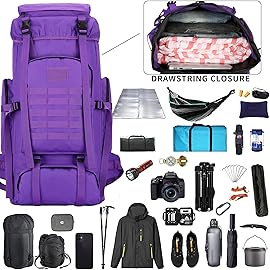 W WINTMING Hiking Backpack for Men 70L/100L Camping Backpack Military Rucksack Molle 3 Days Assault Pack for Climbing