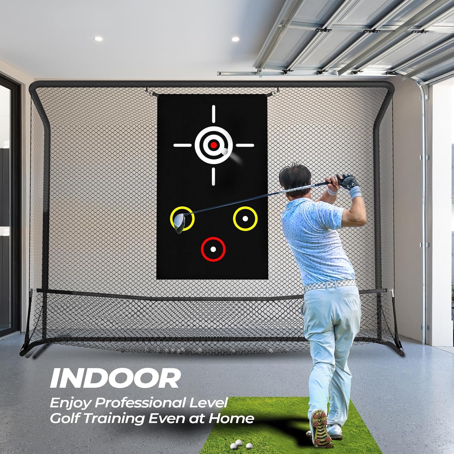 FAHKNS Golf Net, Golf Hitting Net, 10x7.5ft, Hitting Net with Target Cloth for Indoor or Outdoor Use, Heavy Duty with Carry Bag,Nets for Backyard