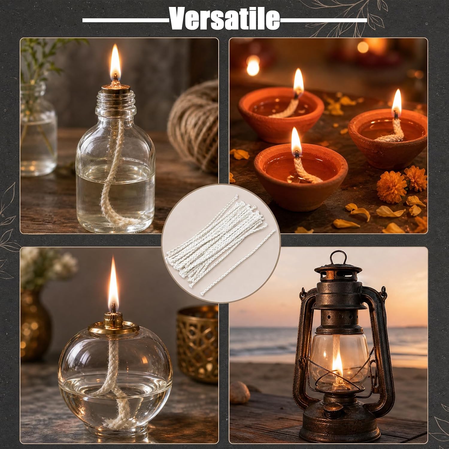 30PCS Round Cotton Oil Lamp Wick Candle Wick for Candle Making Alcohol Lamp