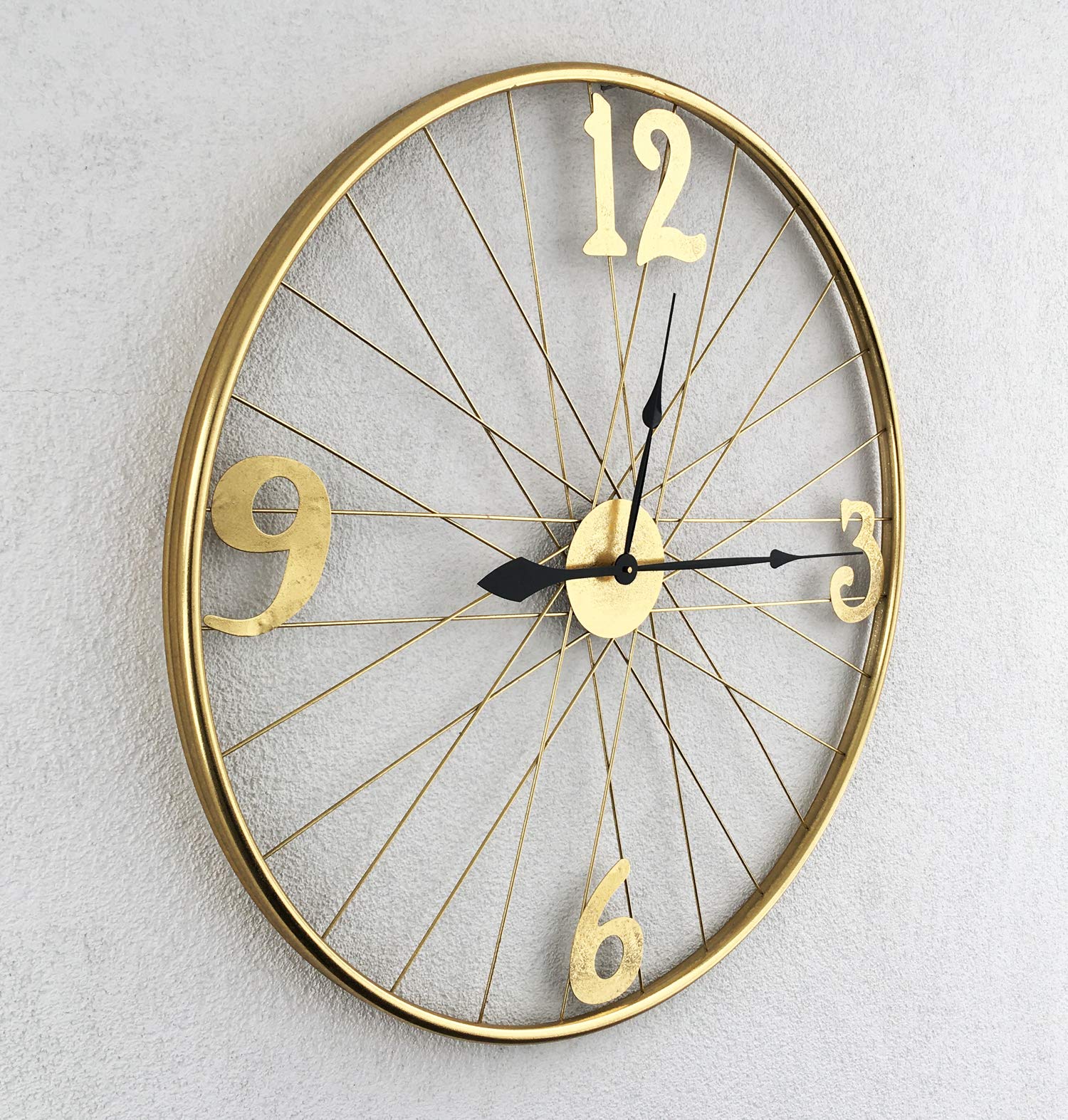 Zegar ścienny metal 90 cm zegar kuchenny złoty nostalgiczny design XXL