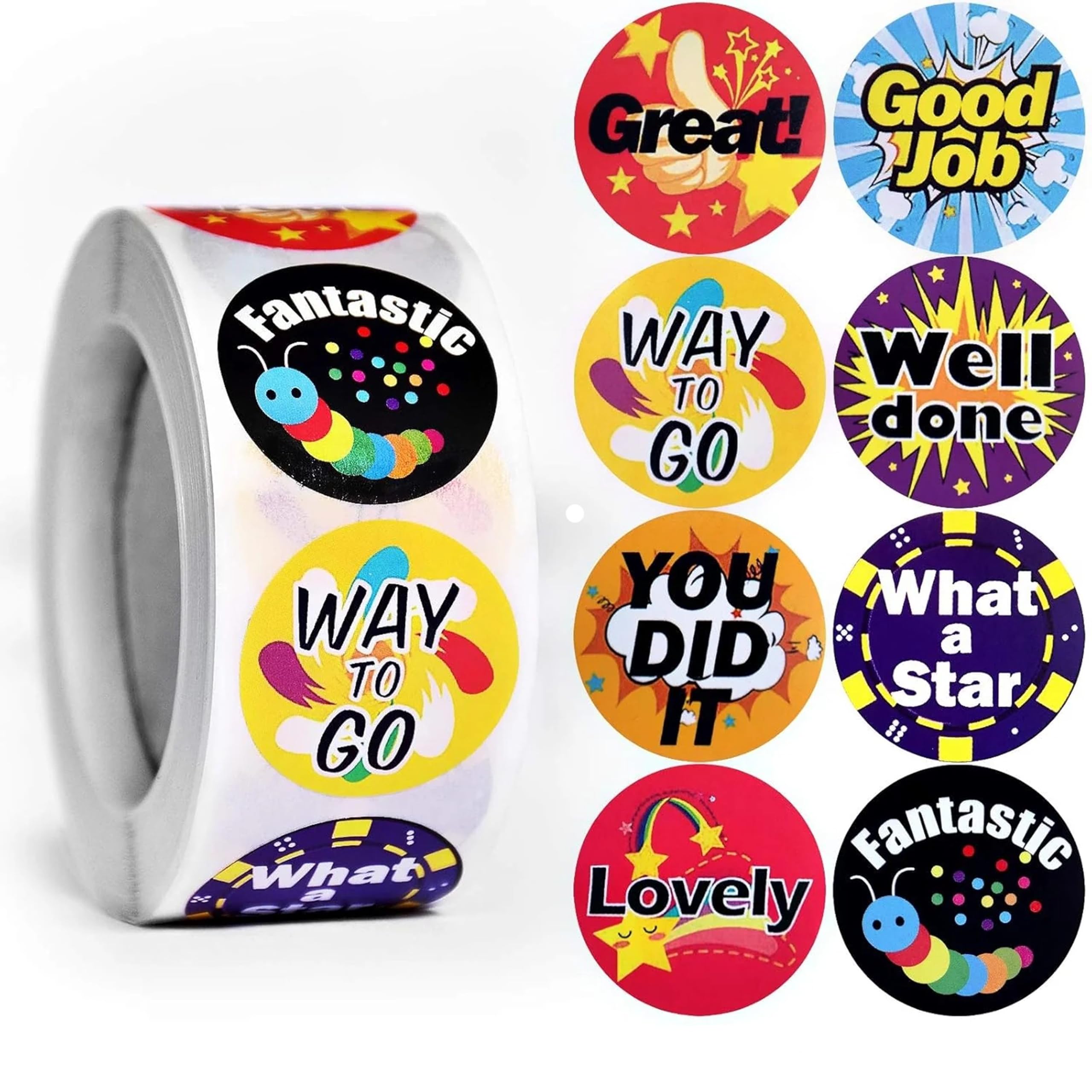 Motivational Reward Stickers Roll for Kids – 500 PCS 1 Inch Round Positive Encouragement Stickers for Teachers, Classroom, Students, School, Homework, Behavior Chart, Good Habits & Praise Rewards-image-49