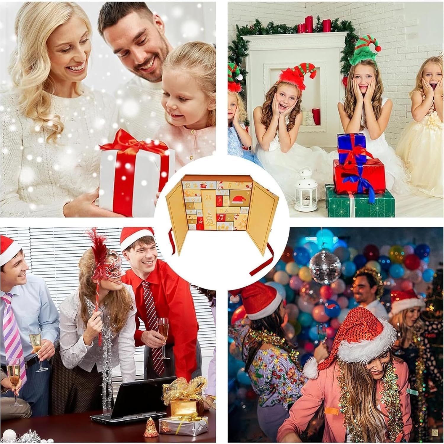 Calendari dell'Avvento Vuoti da Riempire, Calendari dell'Avvento Fai da Te, Scatole dell'Avvento Vuote Calendario del Conto alla Rovescia di Natale 24 Giorni Scatole Regalo 3Mix