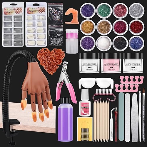 Kit de práctica de uñas para uñas acrílicas mano de maniquí de uñas falsas para practicar uñas kit de entrenamiento de uñas con uñas acrílicas