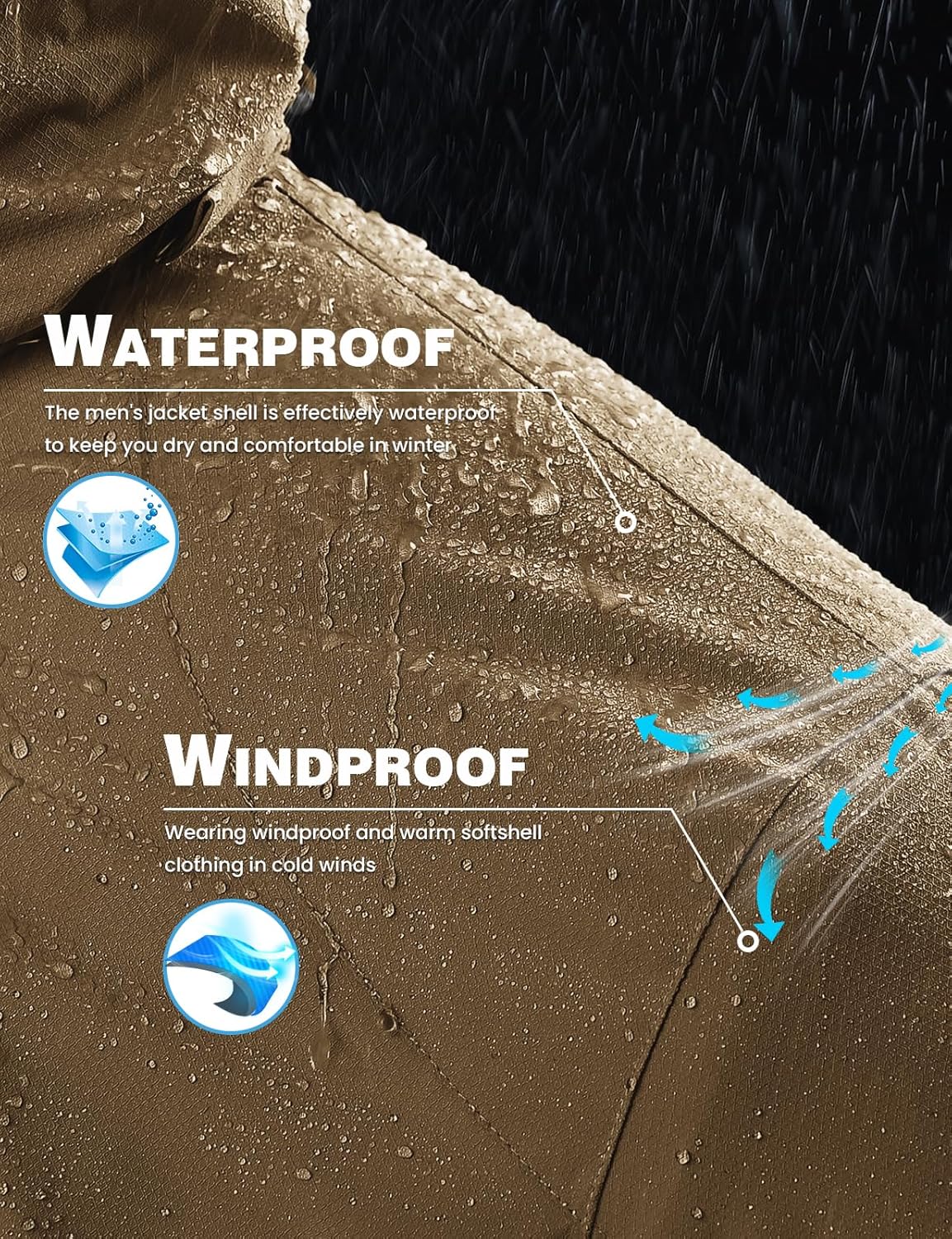 TBMPOY Men's Winter Ski Jacket Waterproof Warm Snow Insulated Coat Fleece Lined Snowboard Hooded Raincoat - Image 5