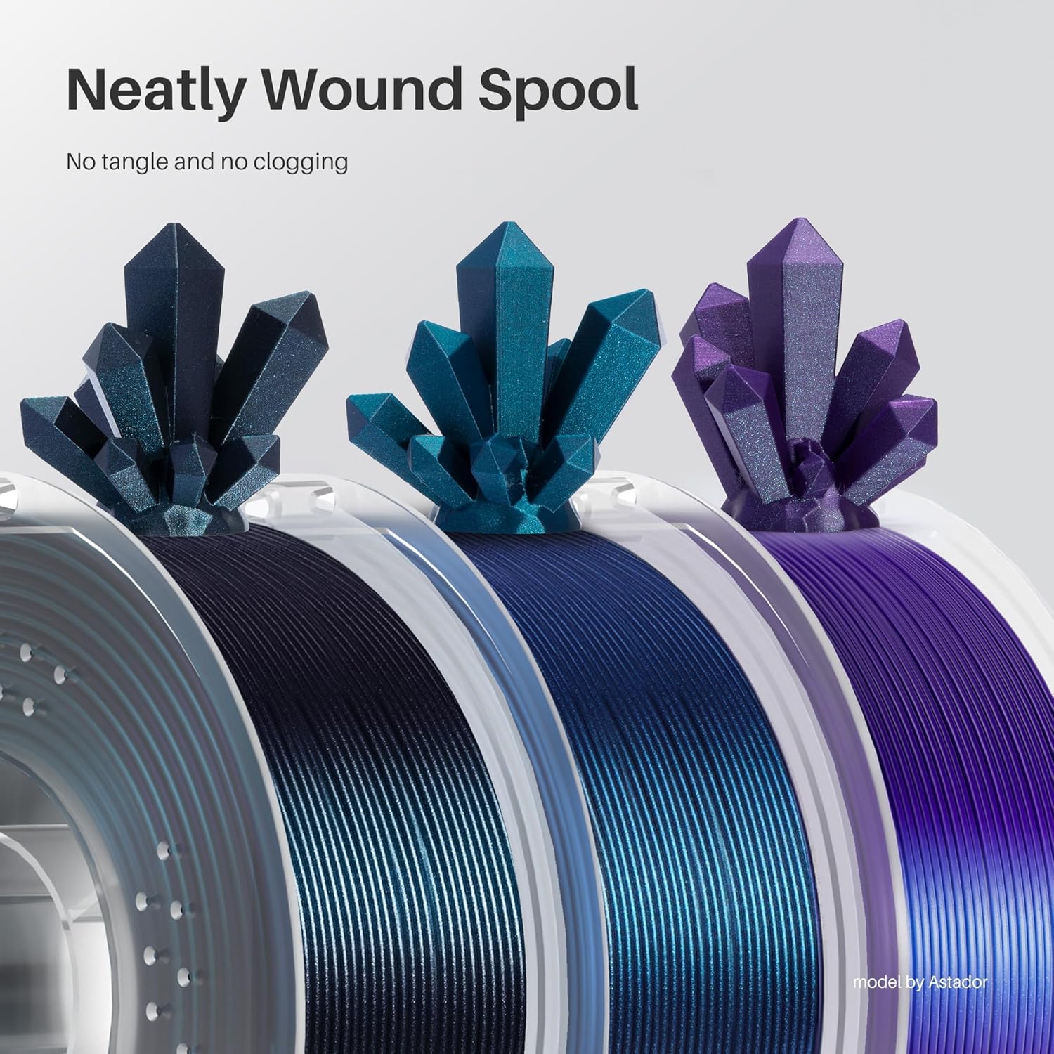 PLA Filament Galaxy Peacock Blue 1KG & PLA Filament Galaxy Black 1KG