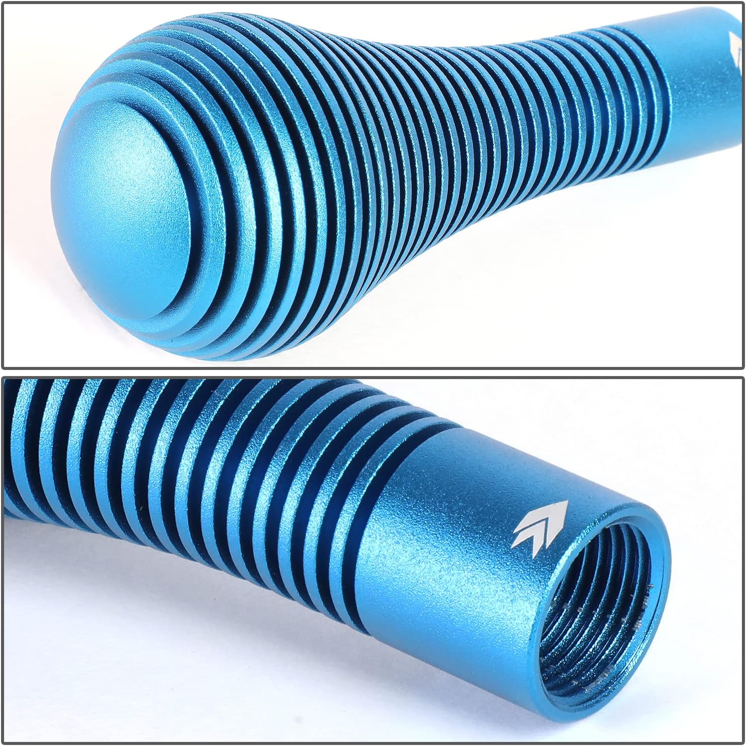 NRG Innovations SK-701BL Universal Aluminum Heat Sink Bubble Head Short Shift Knob with Thread Adapters, 45mm OD x 115m H,Blue