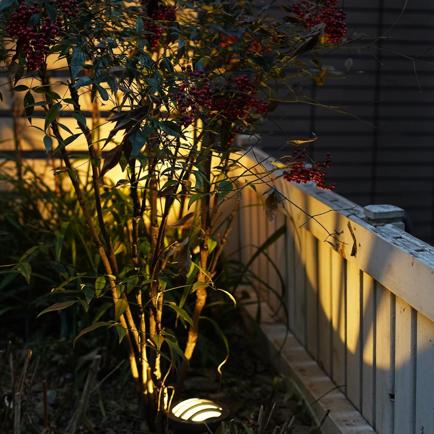 VENUS MANUFACTURING 4PK Low Voltage Well Lights In-ground Lighting 4W 200 Lumen Outdoor LED Landscape Lighting Kits Weatherproof 2800K Warm White 12V Yard, Tree, Garden, Yard, Fence Deck Up-Lights