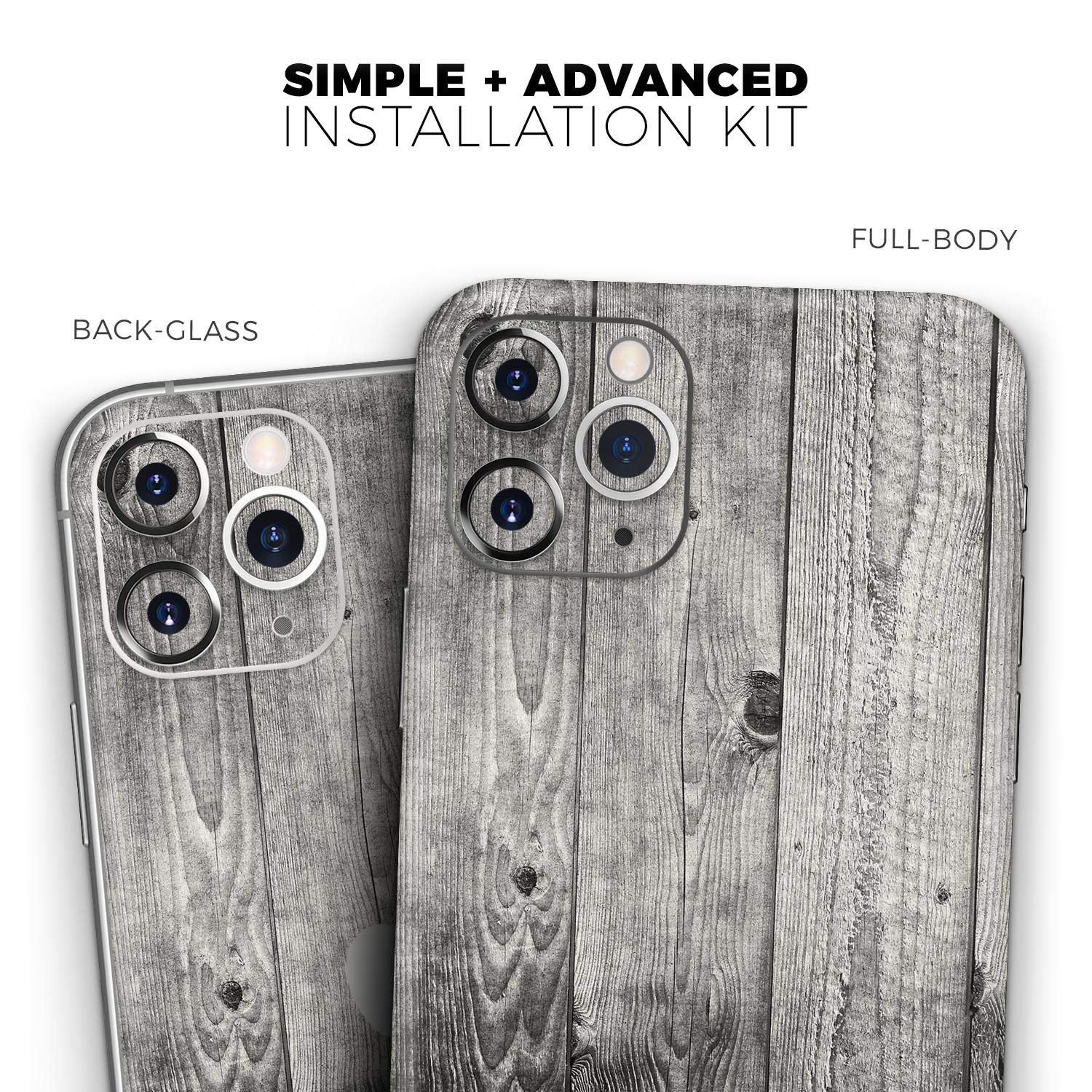 Design Skinz Dark Washed Wood Planks Protective Vinyl Decal Wrap Skin Cover Compatible with The Apple iPhone 11 Pro Max (Screen Trim & Back Glass Skin)