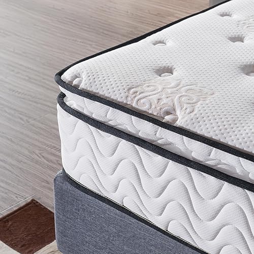 Miniatura 3 de Colchón corto Queen de 11.4 pulgadas con parte superior de almohada, colchón híbrido de resorte de bolsillo para RV, colchón firme de espuma