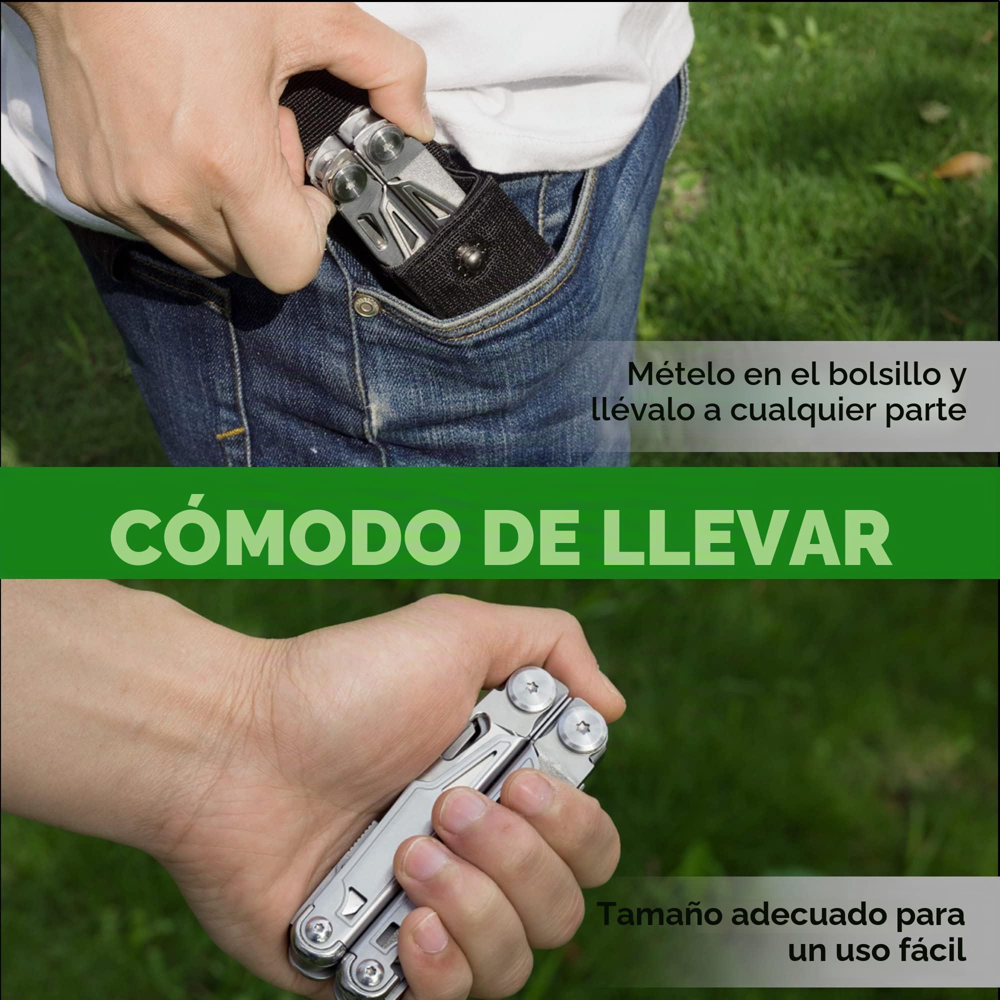 Swiss+Tech Alicate Multiuso 16 en 1, Navaja de Acero Inoxidable con Bolsa Oxford, Multiherramienta Plegable, Multifunción Sierra para Acampada y Senderismo, etc