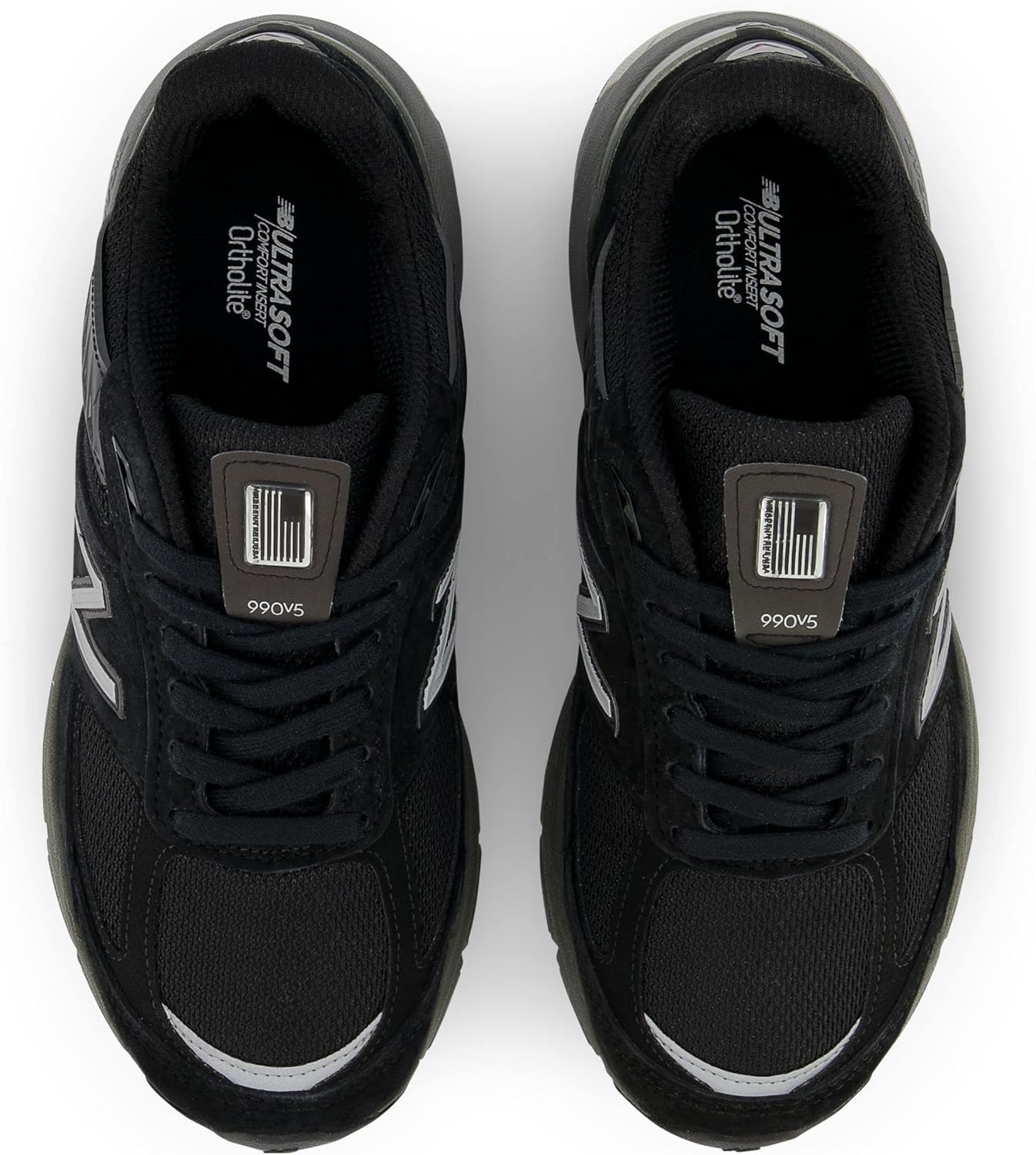 New Balance Women's Made in US 990 V5 Sneaker 6.5 Black/Silver